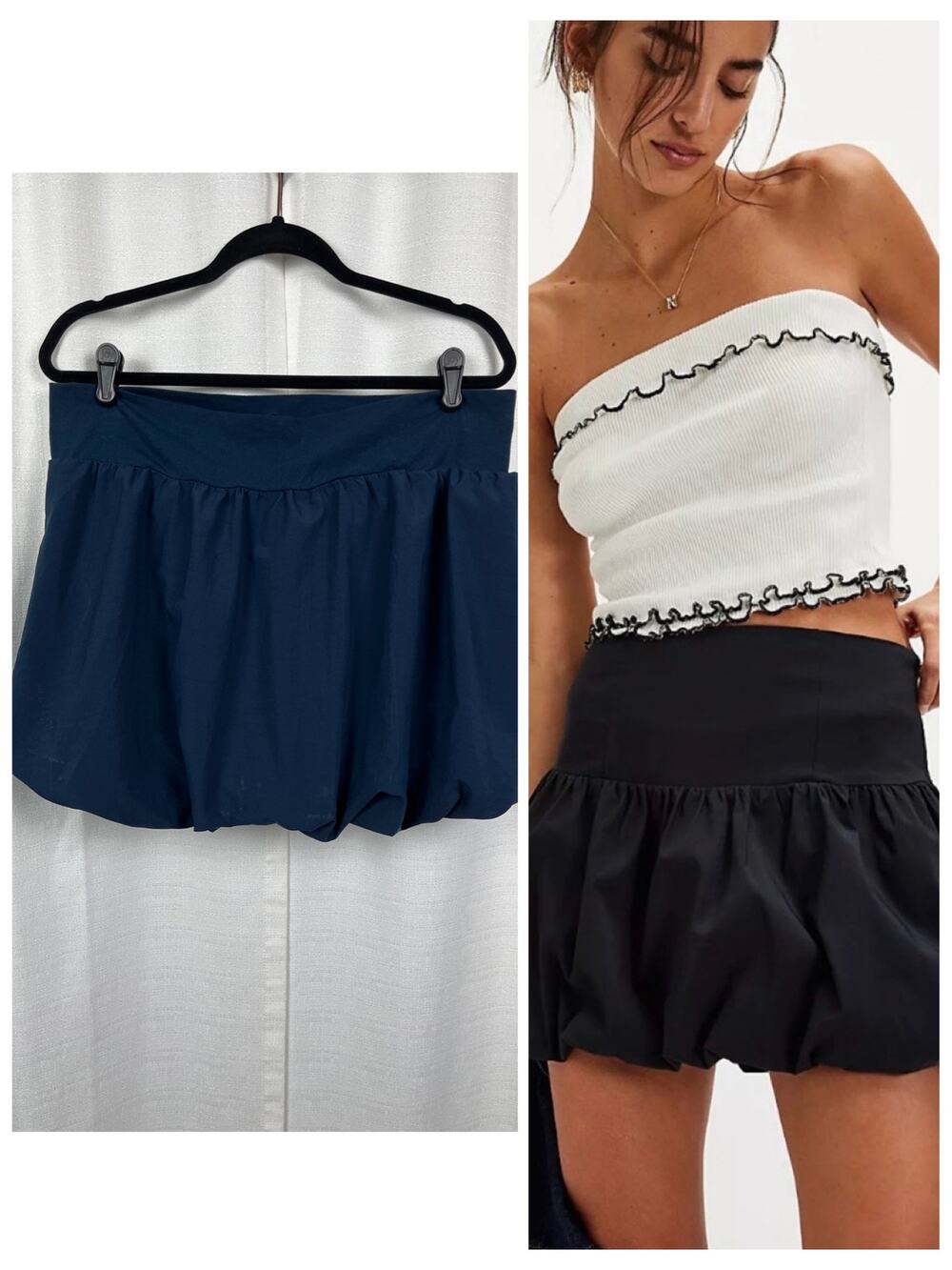 Free People Movement Blue Elodie Bubble Mini Skirt Sz.XL